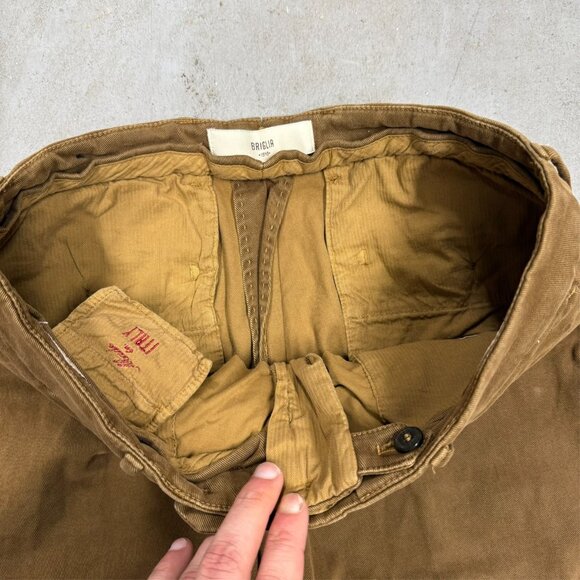 Briglia Easy Fit Corduroy Pants Brown Stretch Cotton Trousers Italy 30x33 - Picture 4 of 11